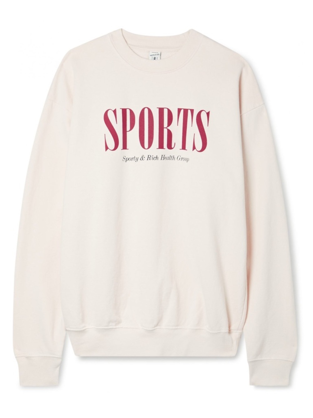 sporty & rich sports crewneck sweater small ivory cream new york chic europe